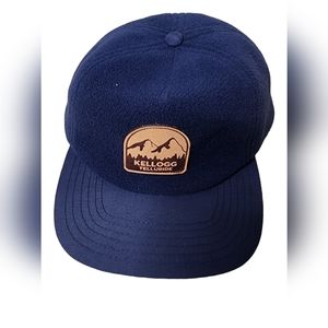 Telluride Fleece Cap Sherpa Leather Colorado Ski Blue Hat